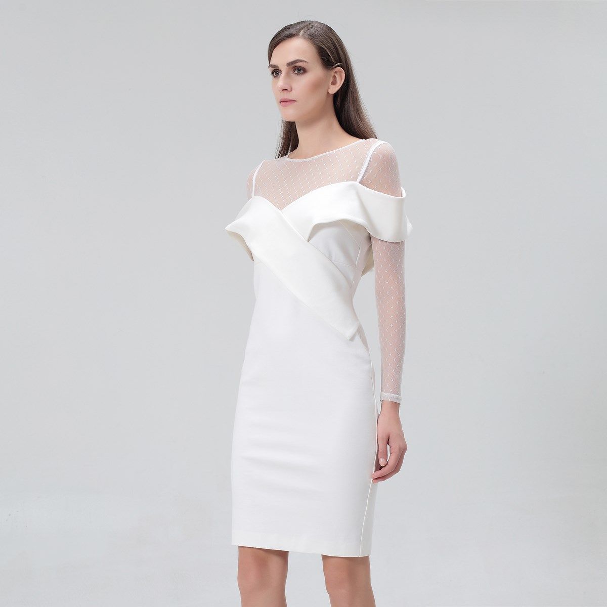 Elegantes Bardot-Ausschnitt Bodycon Kleid
