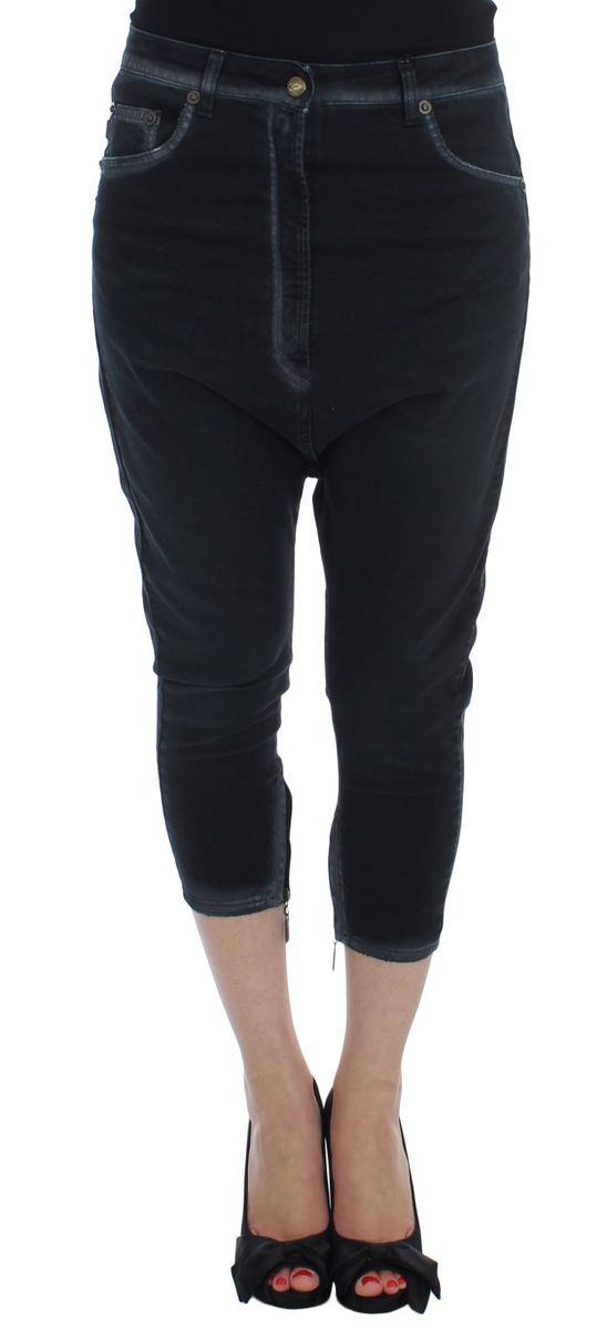 Cavalli Damen Blaue Baumwoll-Stretch Baggy Relax Jeans