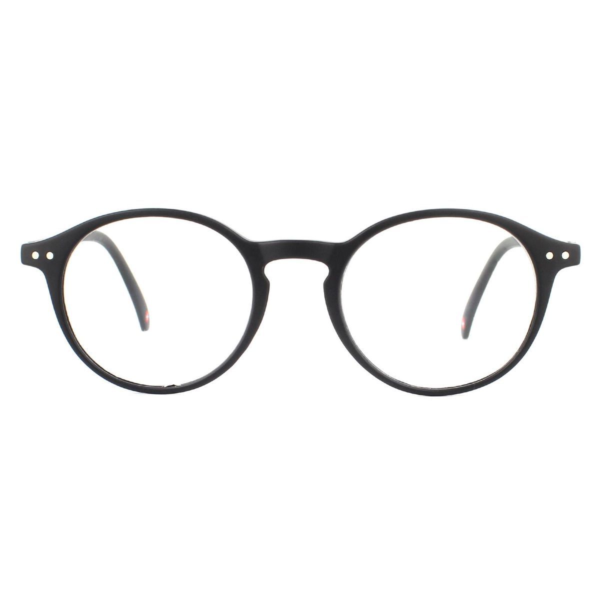 Runde, matte, schwarze Lesebrille