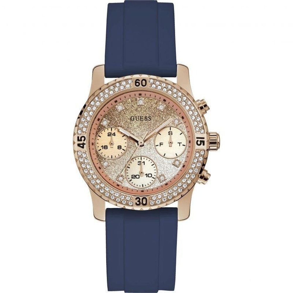 Damen Goldfarbene Konfetti-Glitzer-Uhr