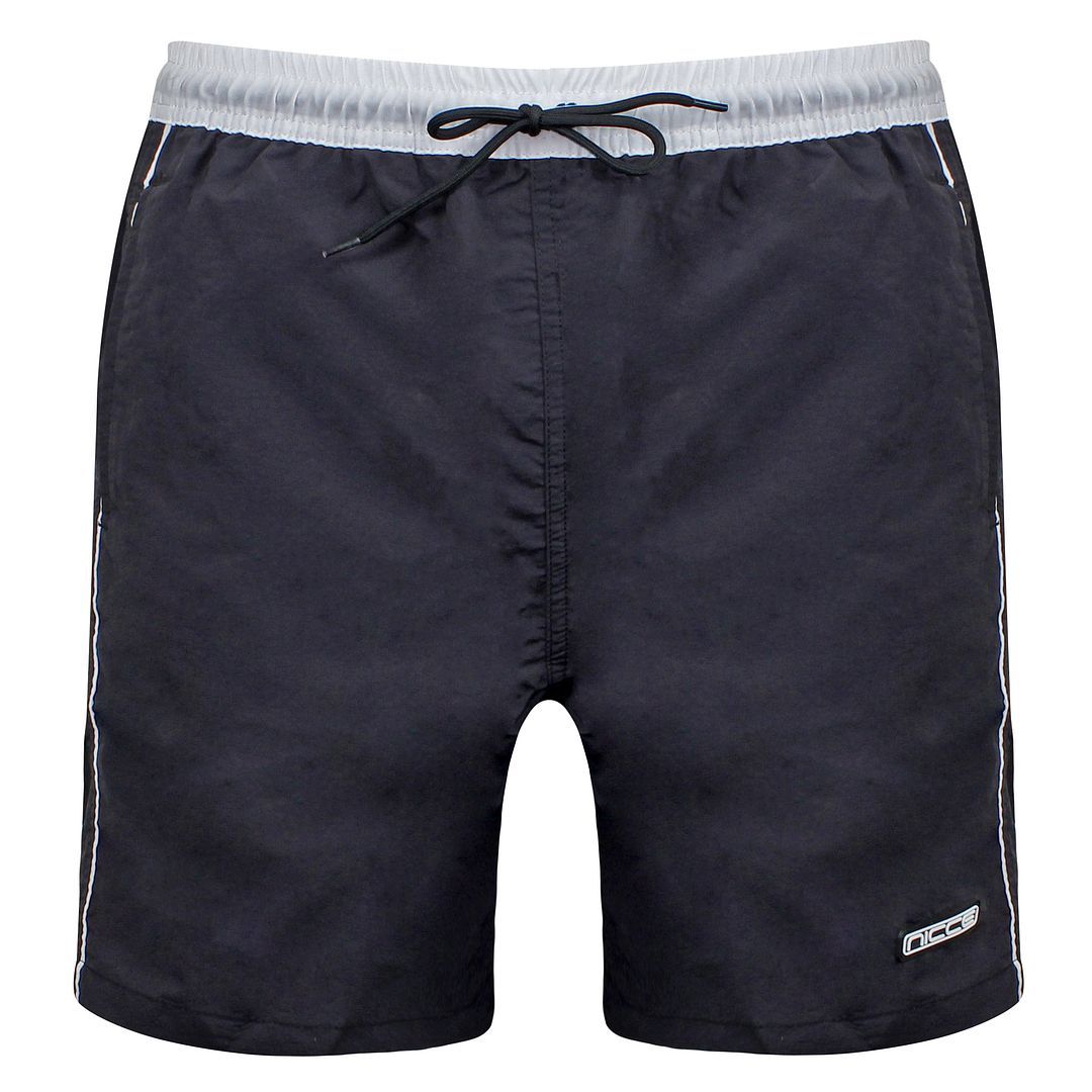 Schwarze Herren Badeshorts mit Details