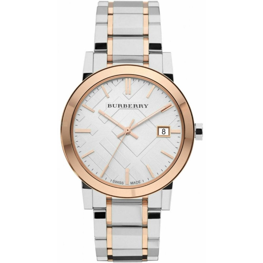 Zweifarbige Edelstahl Unisex-Uhr