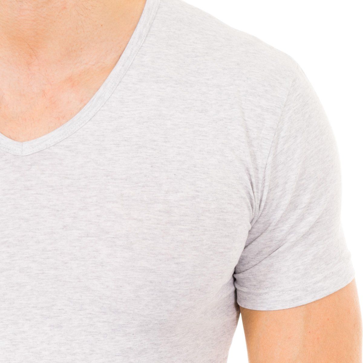 Klassisches V-Ausschnitt Jersey T-Shirt