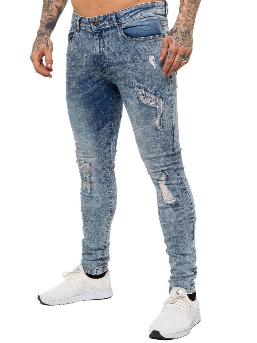 Distressed Skinny Fit Jeans mit Rissen