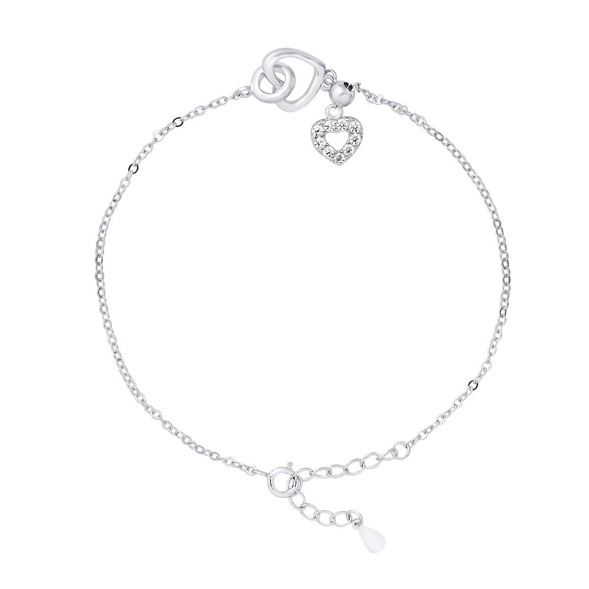 Herz und Charm Silber Armband