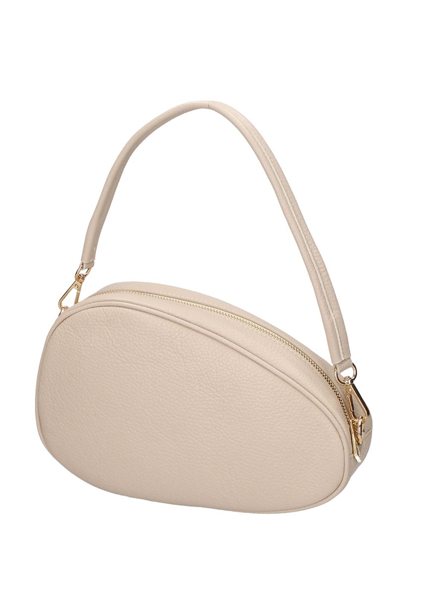 Minimalistische skulpturale Leder-Tasche in Kieselform