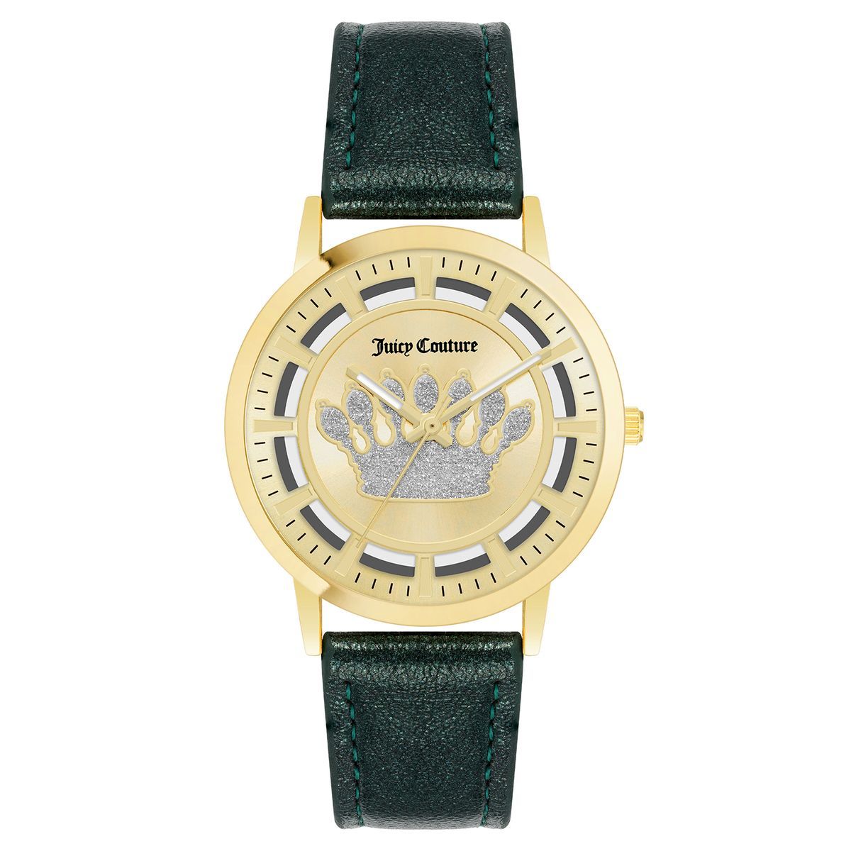 Goldfarbene Uhr mit Kronenmotiv