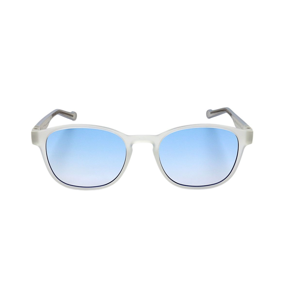 Runde Sonnenbrille mit blau verspiegelten Gläsern