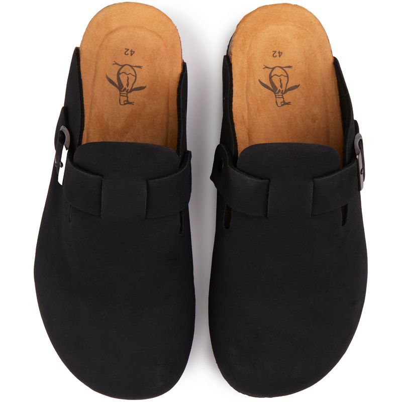 Clogs aus Wildlederimitat mit Korksohle