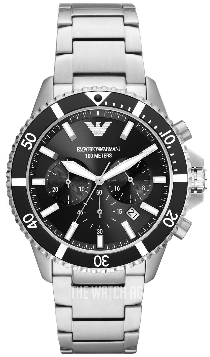 Silberne Edelstahl Diver Chronograph Uhr