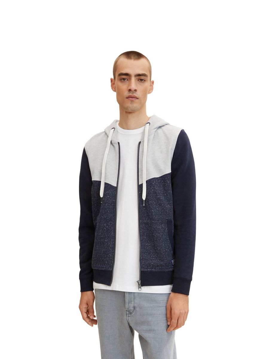 Zip-Hoodie mit Color-Block Design