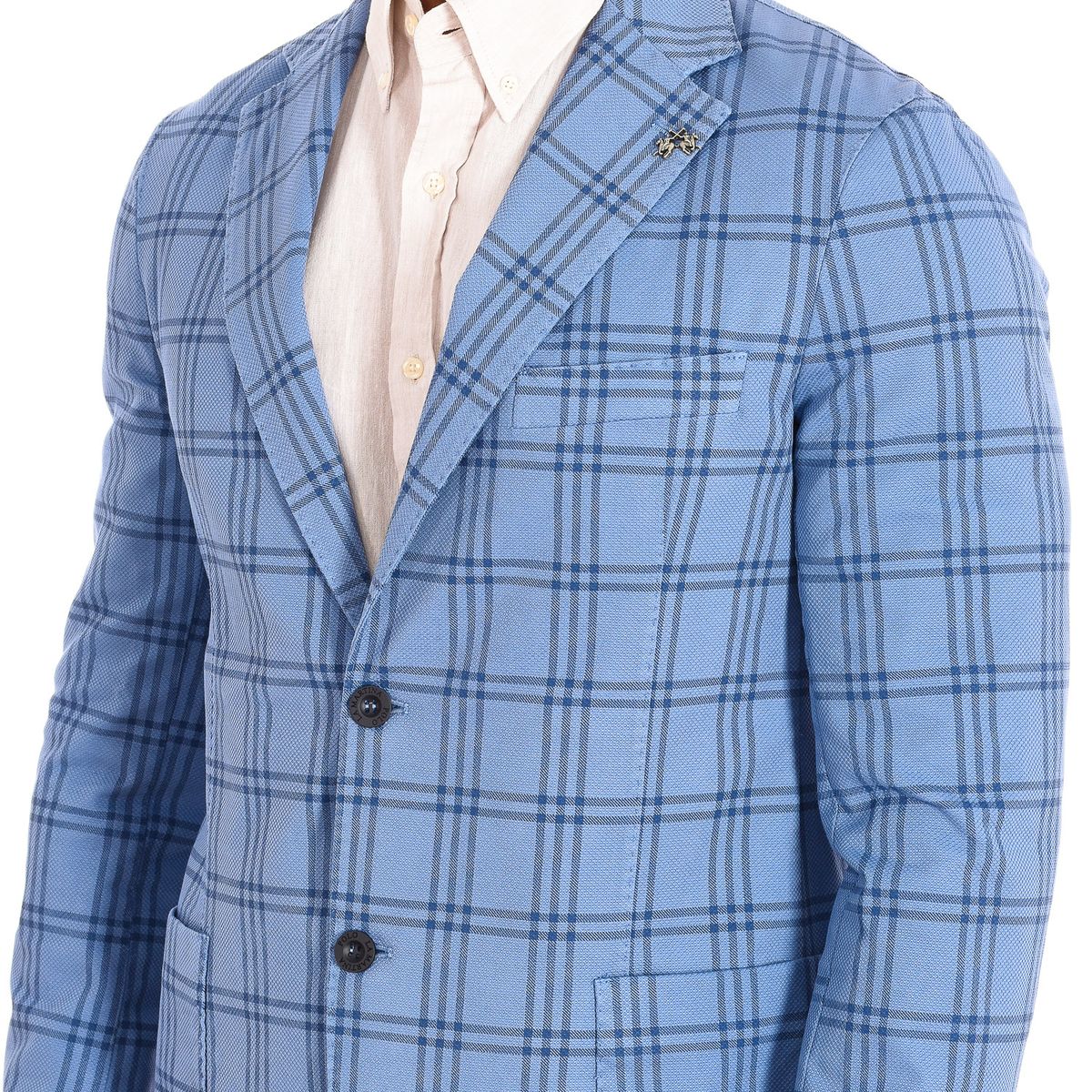 Klassischer Baumwollblazer mit Karomuster