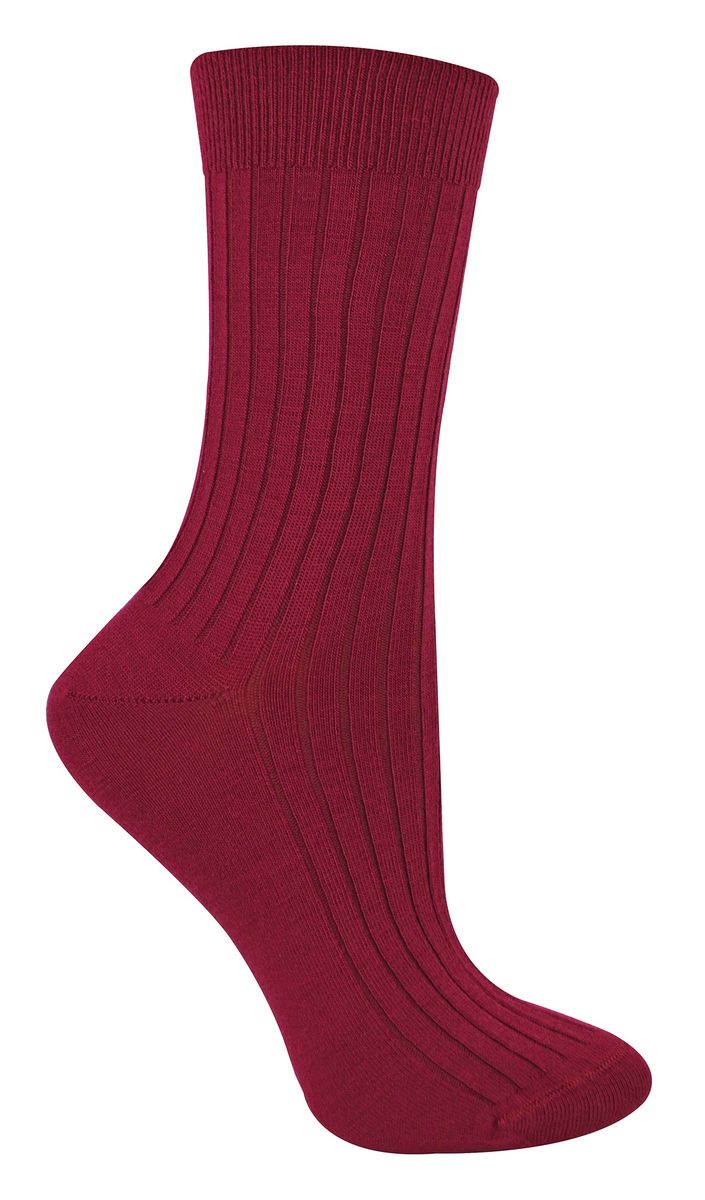 Damensocken aus Merinowolle | Steven | Dicke Outdoor-Stiefelsocken für Damen, Burgunderrot