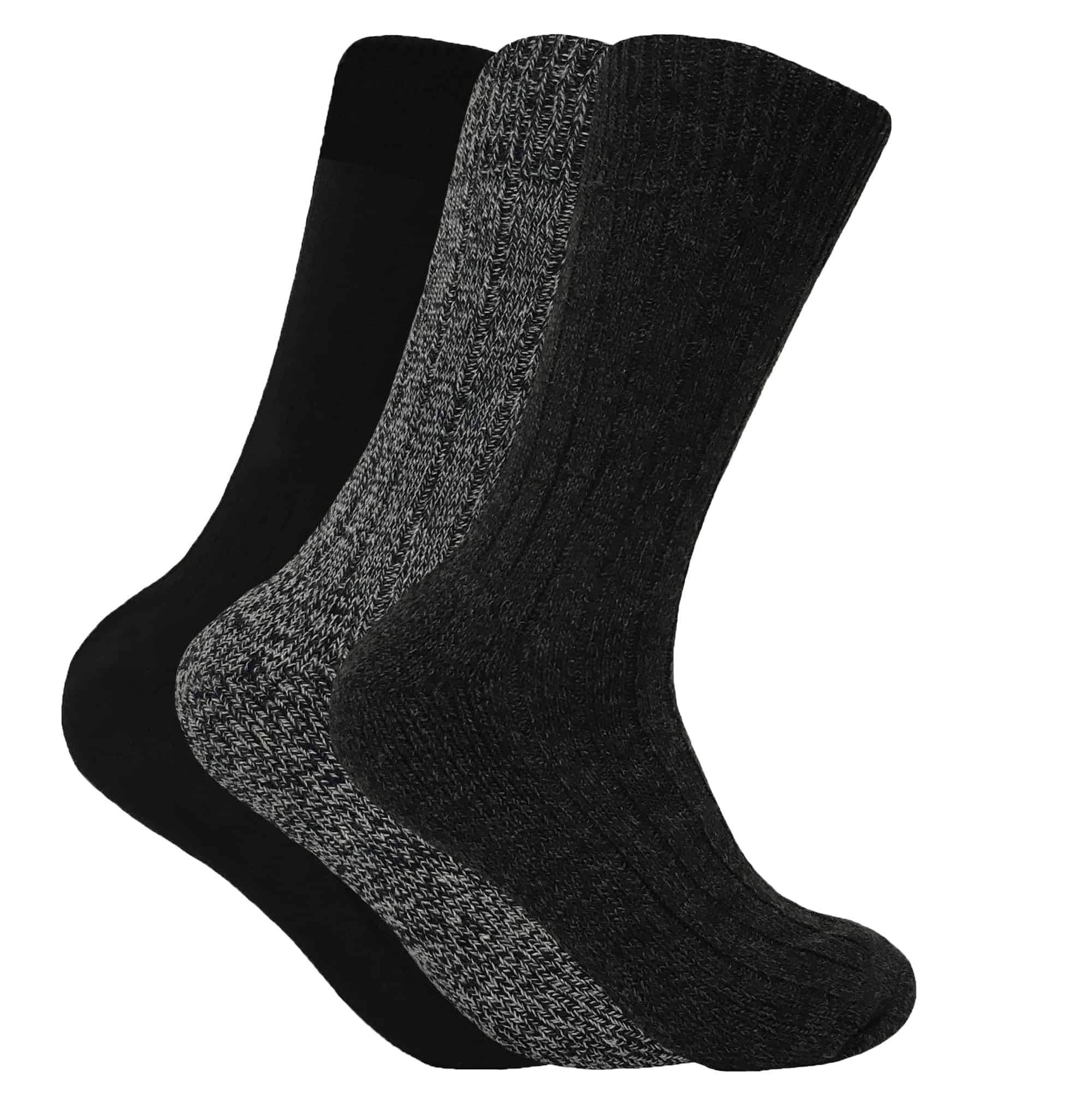 3 Paare Herren gepolsterte Sohle Wolle Mischung Wandern Socken für Stiefel