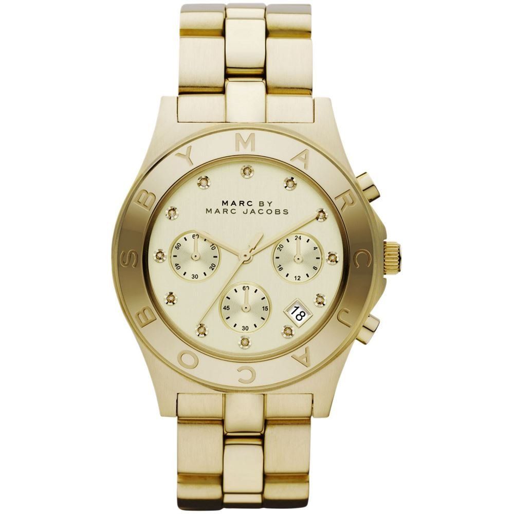 Goldfarbene Chronograph Damenuhr