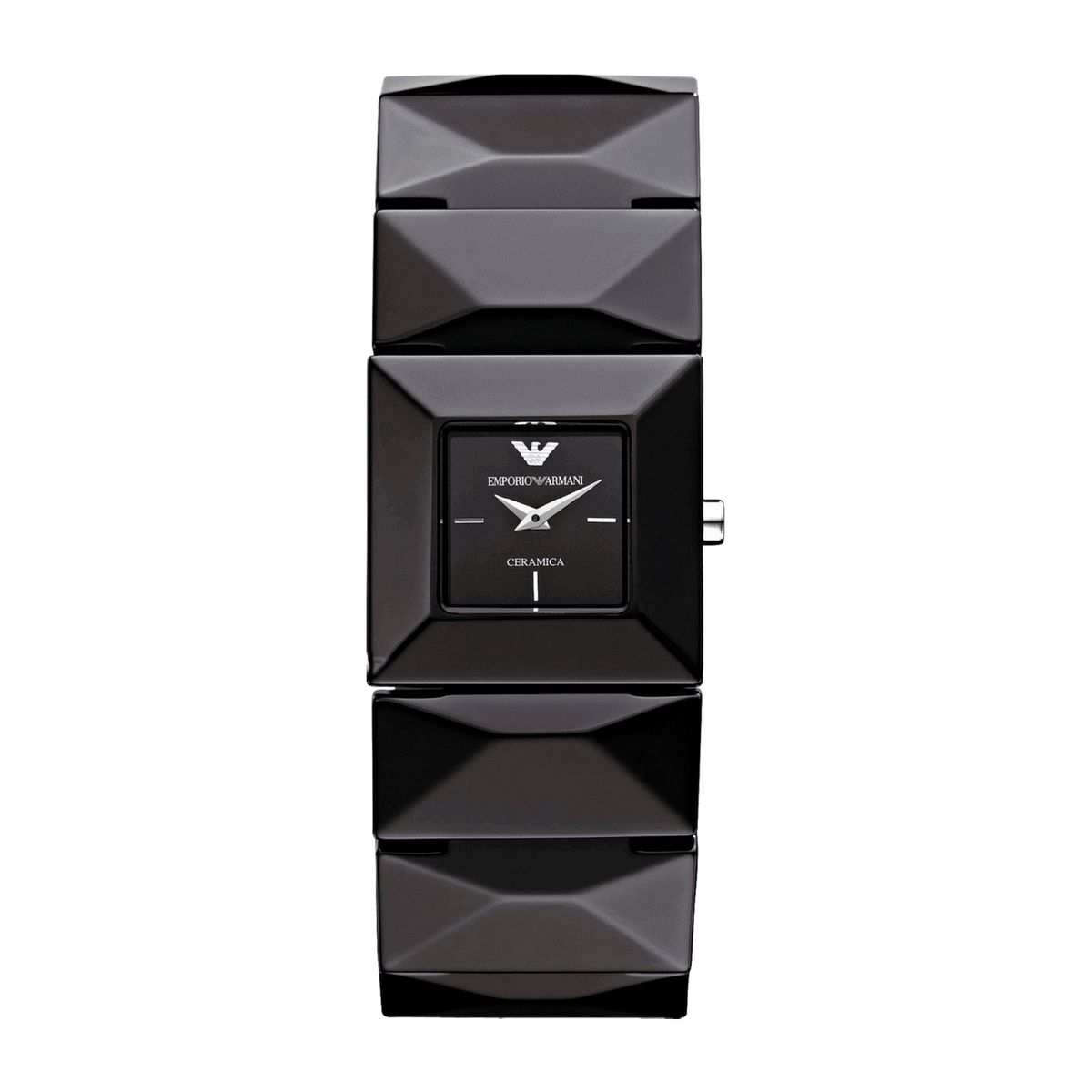 Schwarze Keramik-Armbanduhr Quadratisch Unisex