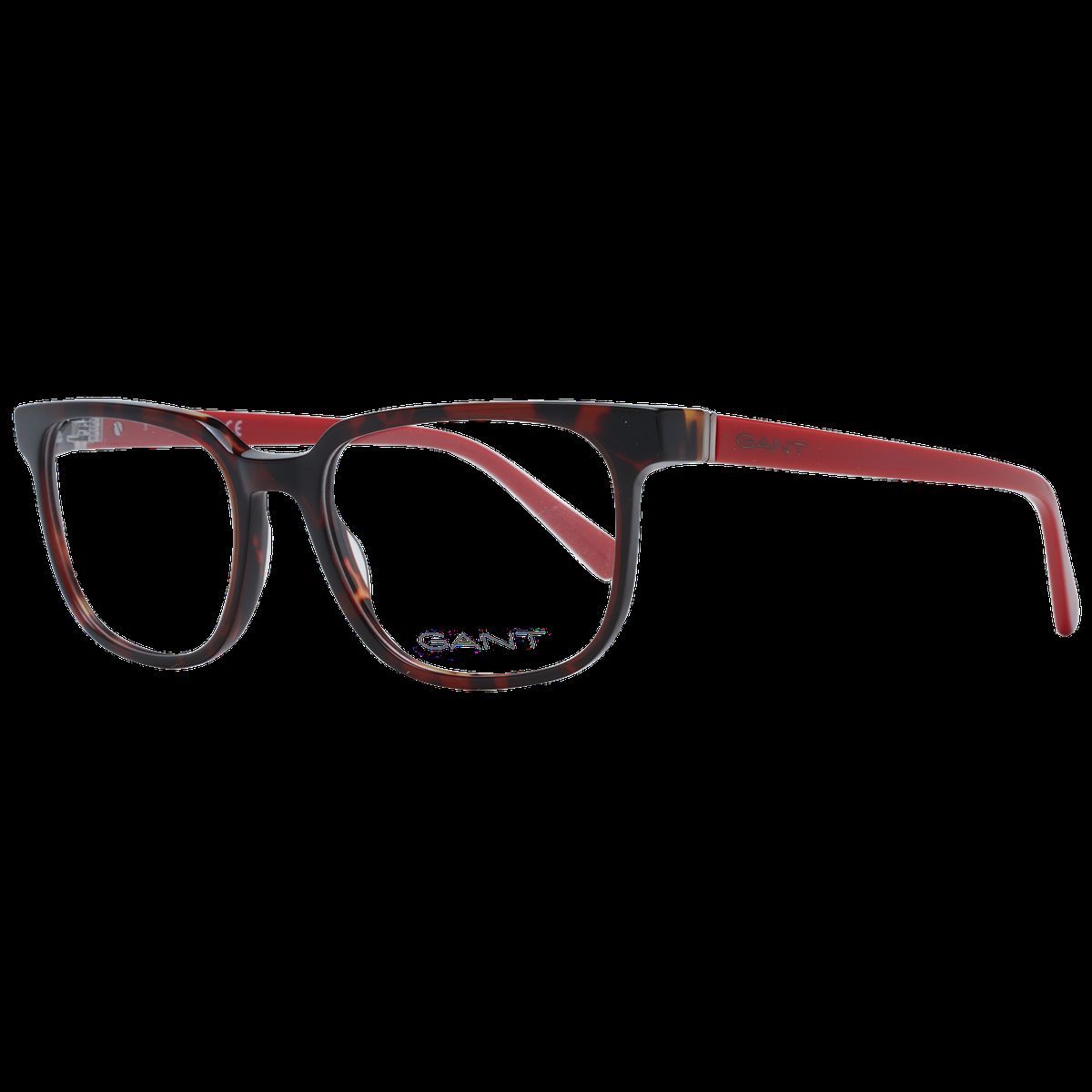 Rechteckige braun-rote Brille