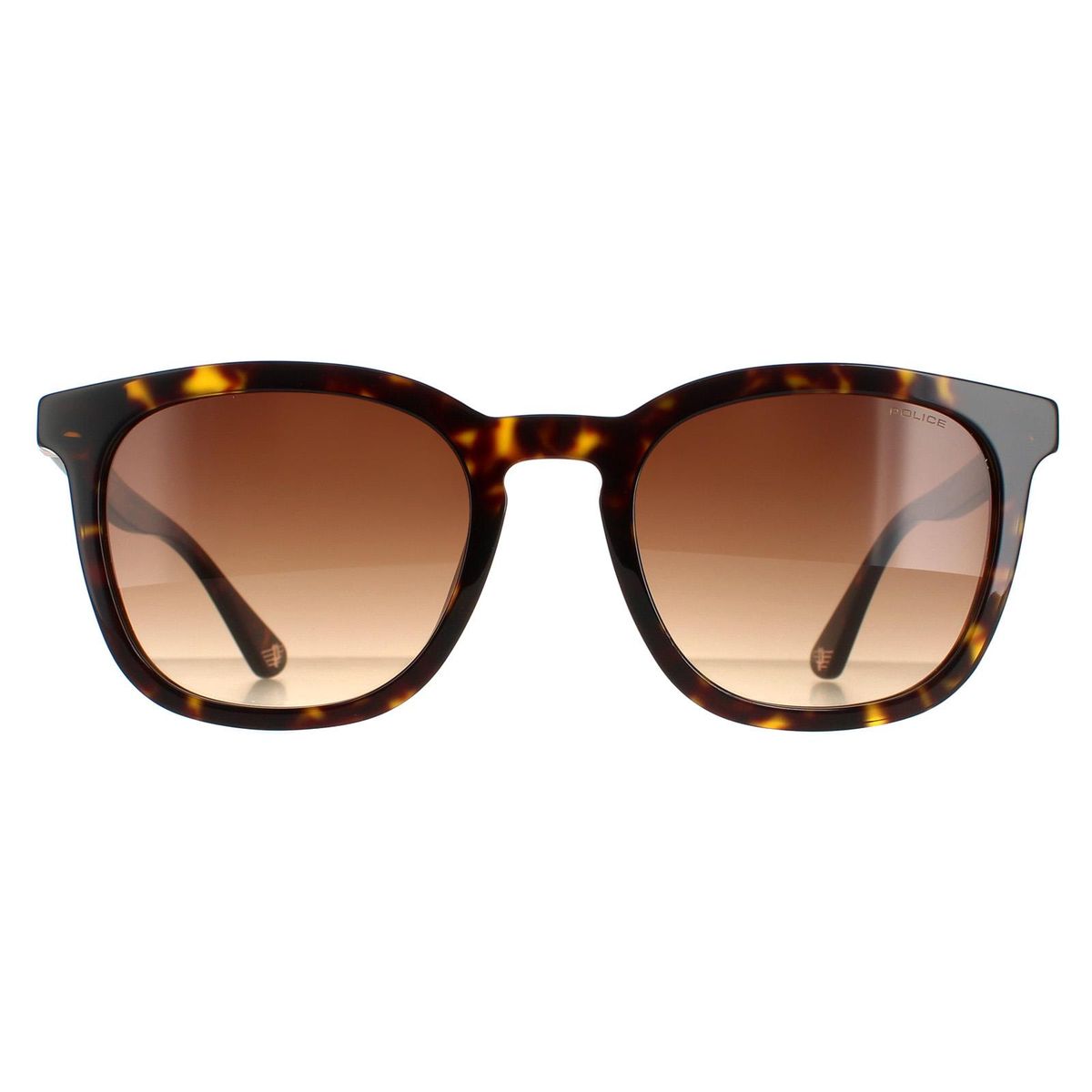 Braune Schildpatt-Sonnenbrille mit quadratischem Rahmen