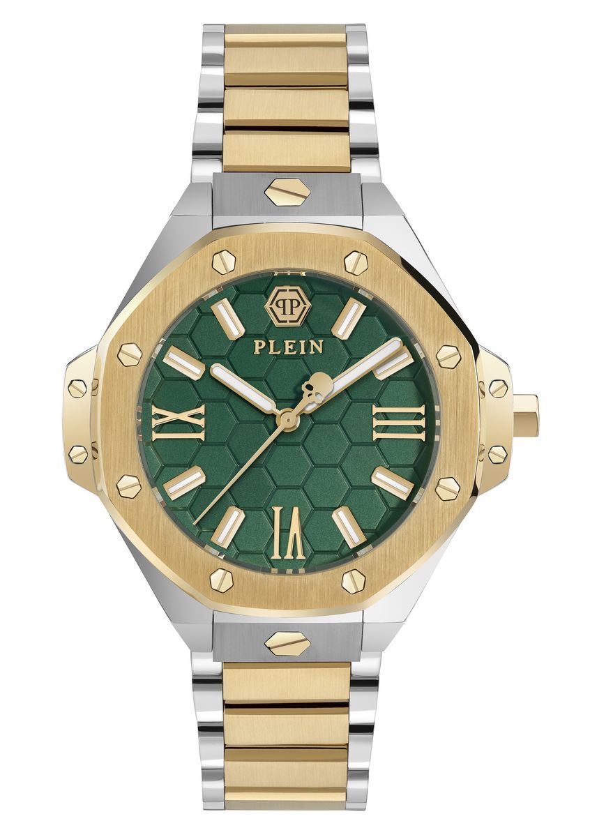 Elegante Damen Gold-Grün Uhr
