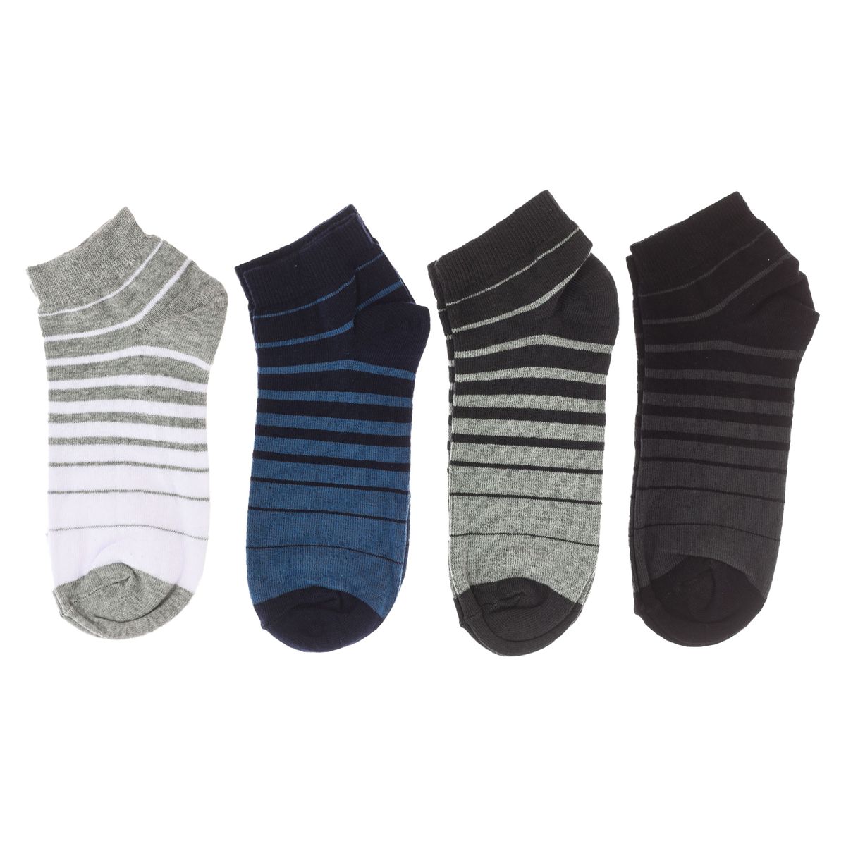 Gestreifte Knöchelsocken aus Baumwollmischung