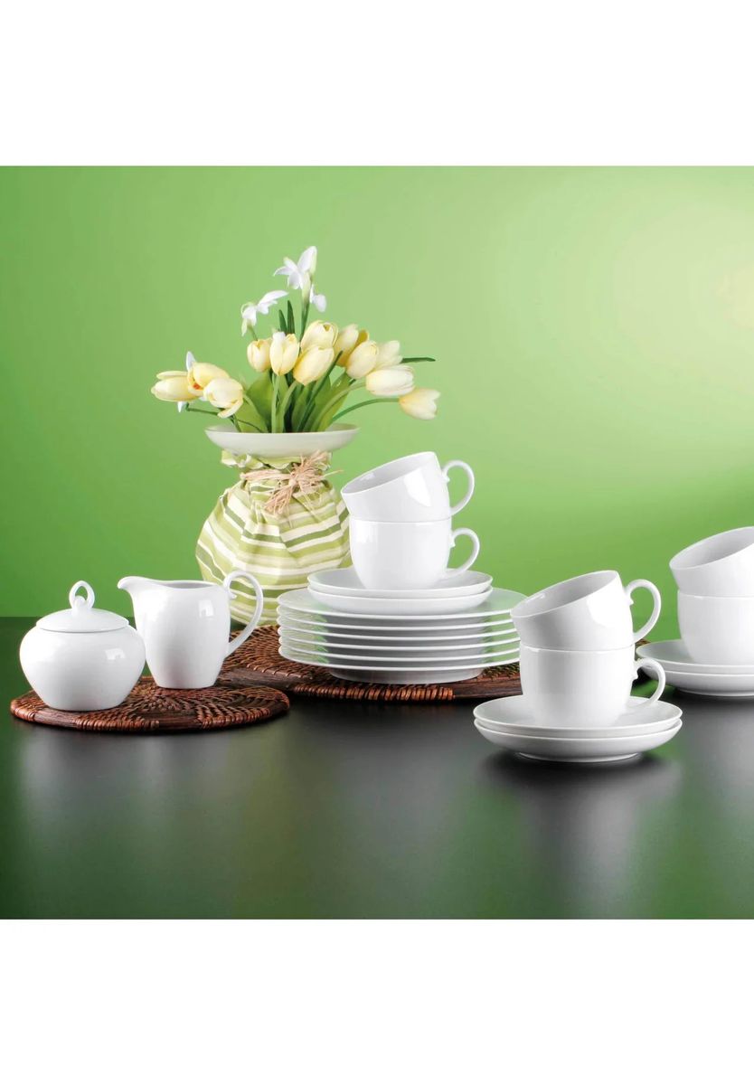 Seltmann Weiden Kaffeeservice "Rondo", 18-teilig, weiß