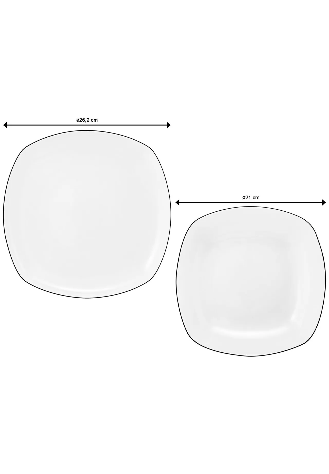 Seltmann Weiden Tafel-Set "Lido", Porzellan, 12-teilig, weiß|schwarz