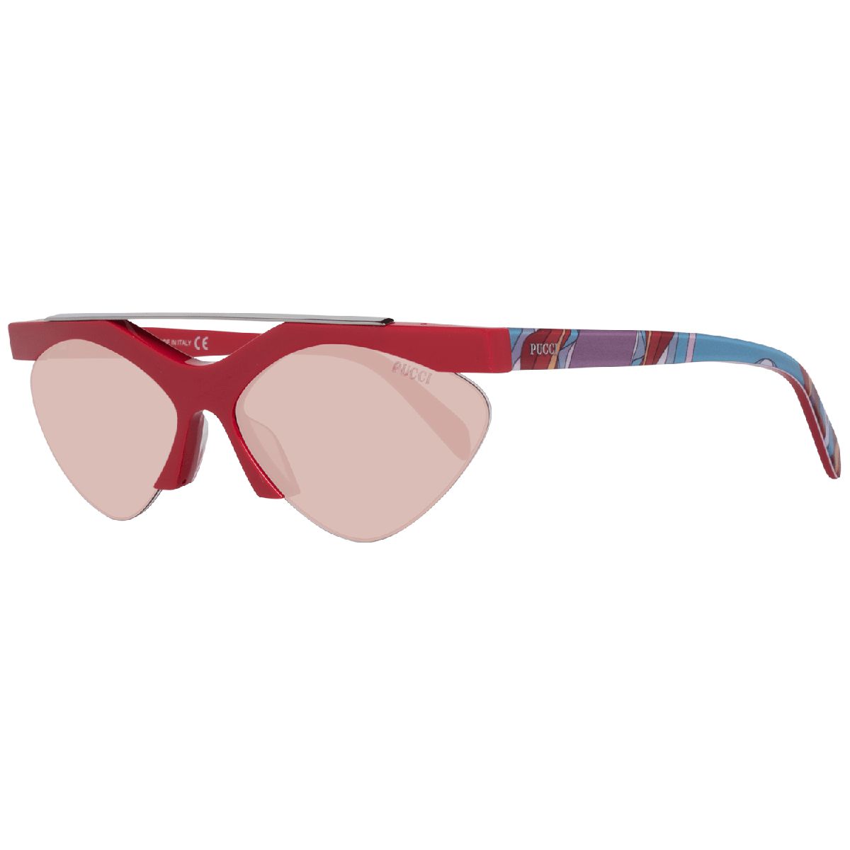Geometrische Akzent-Schild-Sonnenbrille