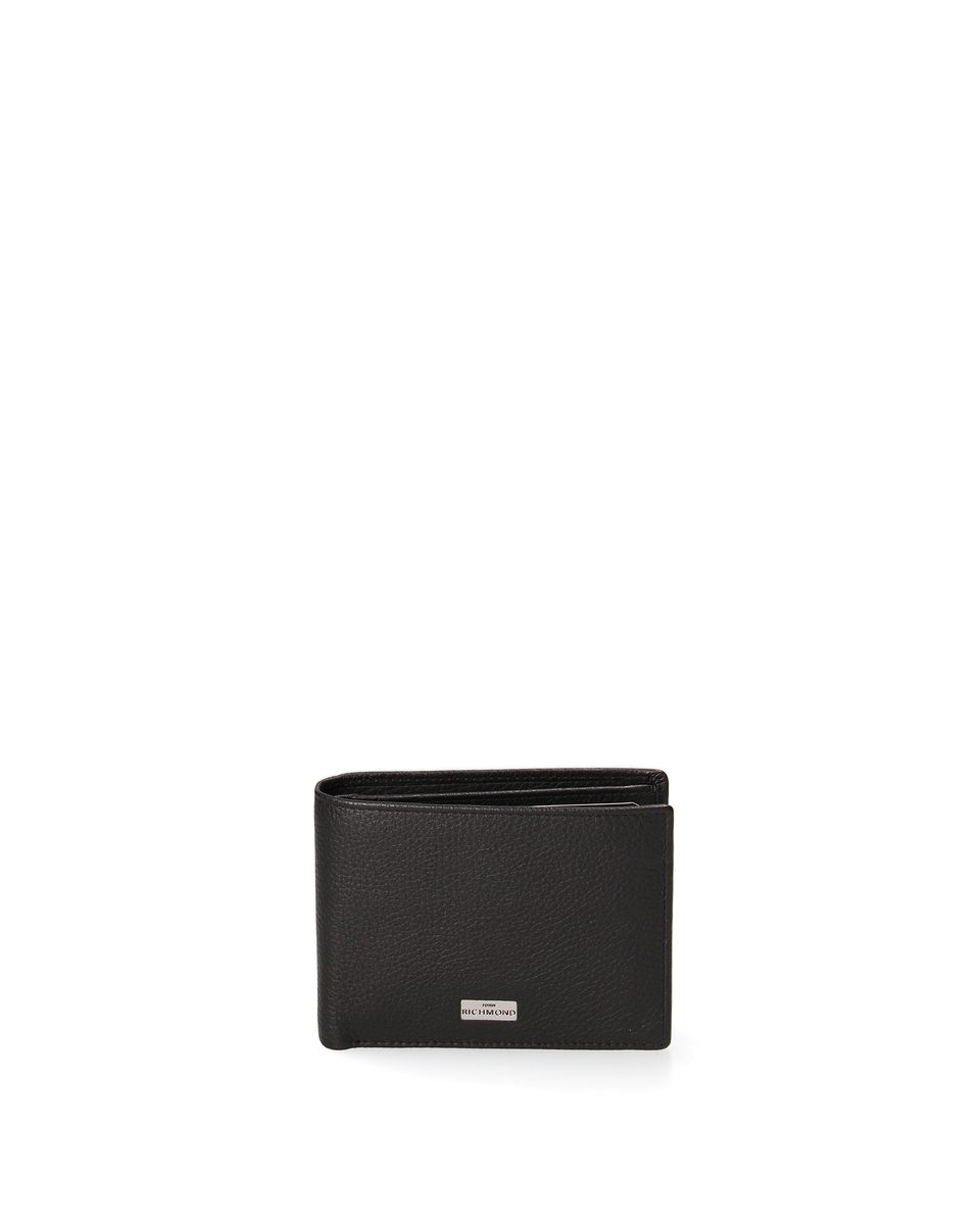 Herren Leder Bifold Geldbörse Schwarz