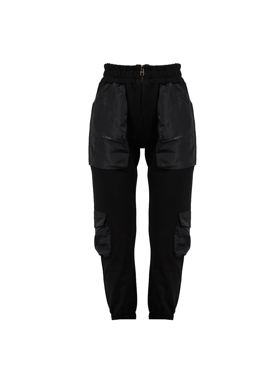 Damen Cargohose mit Utility-Design, Schwarz
