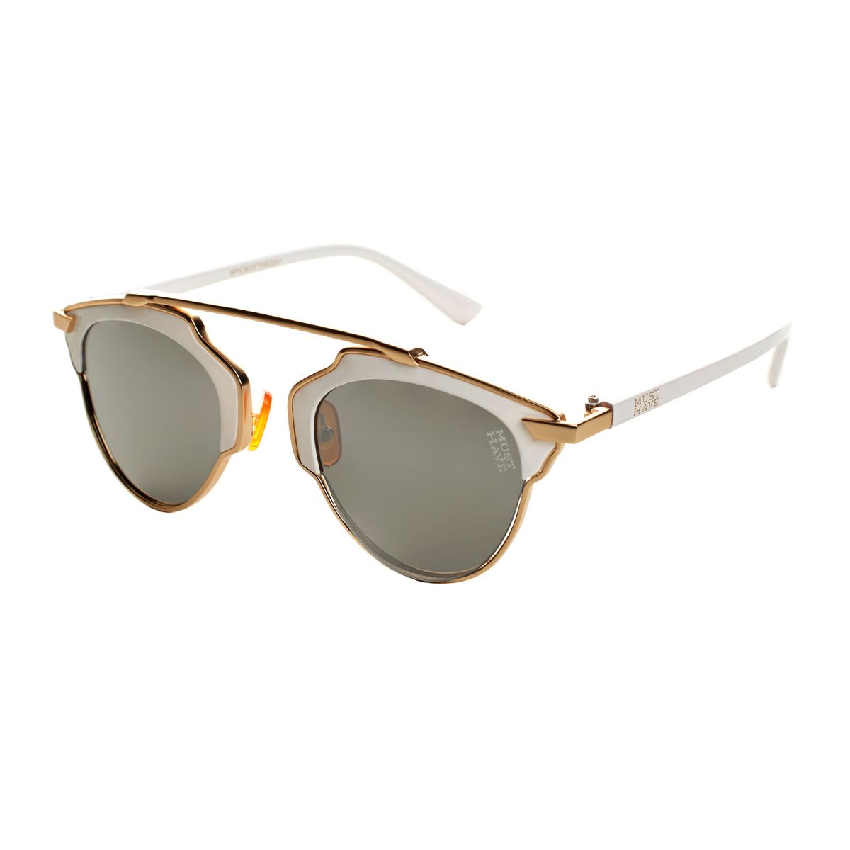 Ovale polarisierte Sonnenbrille mit Metallsteg