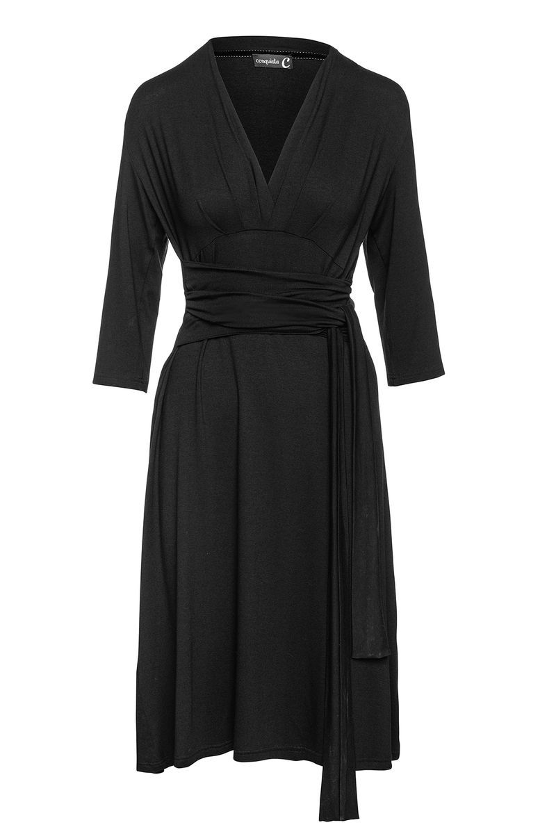 Wickelkleid in Midilänge mit Empire-Taille