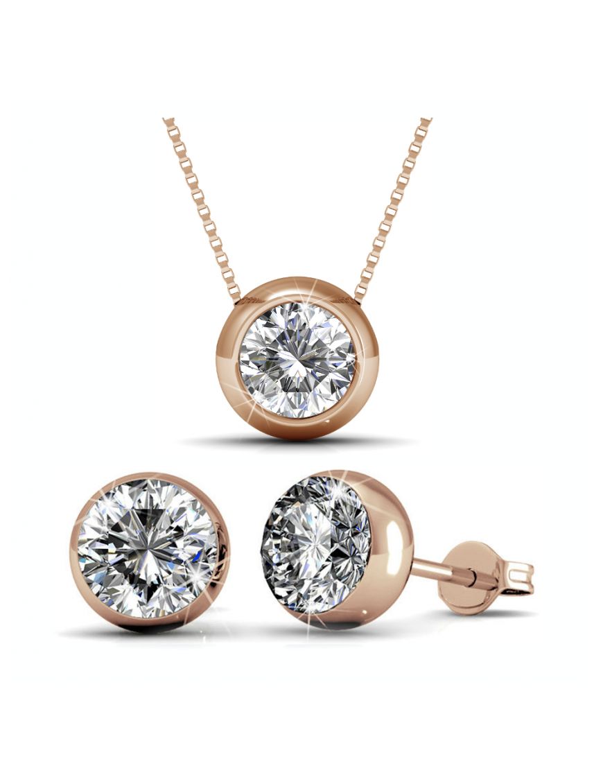 Schmuckset aus Kristall in Roségold