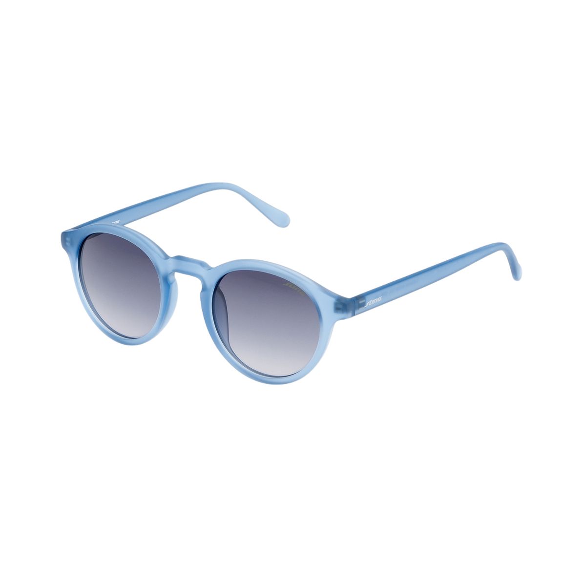 Sonnenbrille mit rundem Rahmen in Hellblau