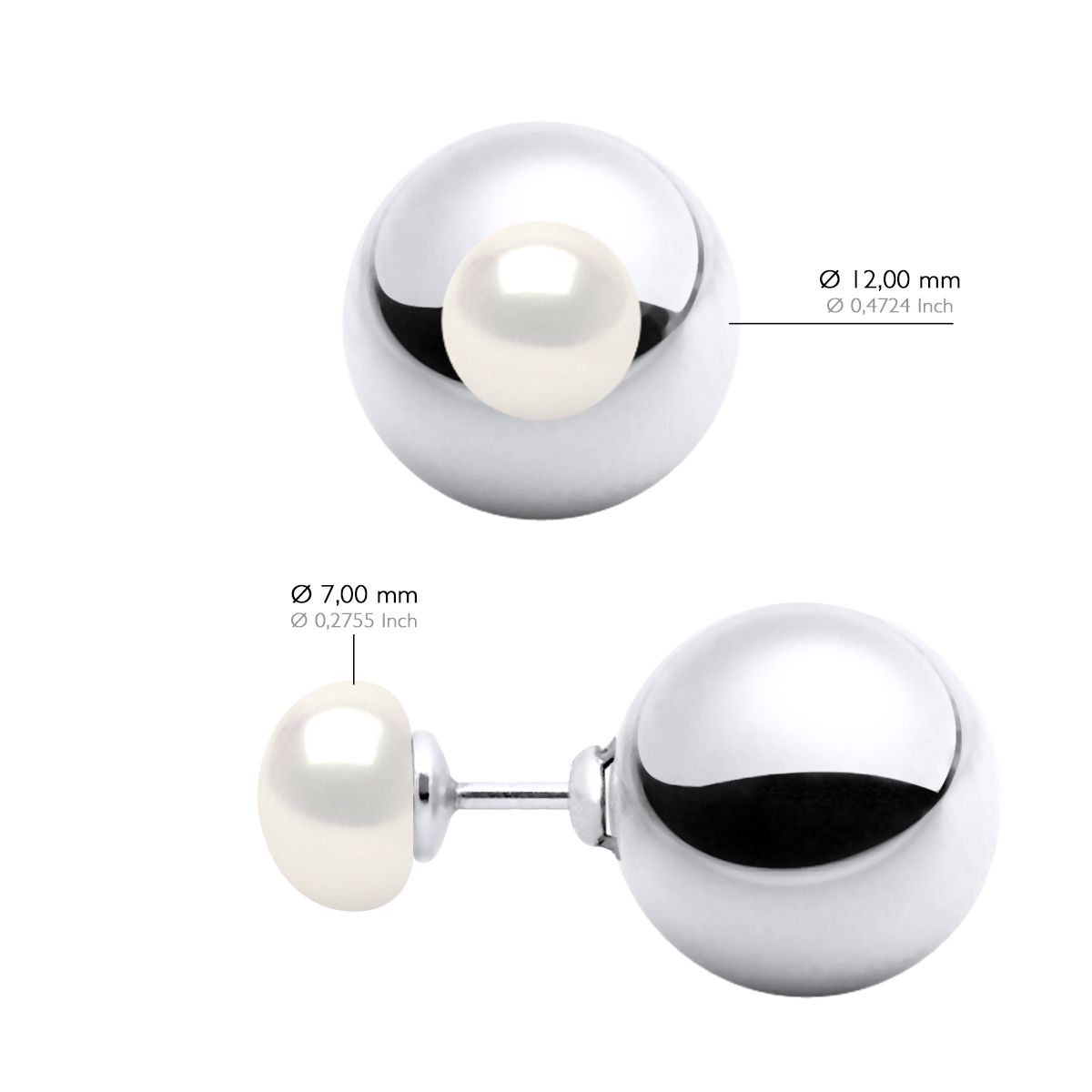 Beidseitige Süßwasserperlen-Ohrstecker