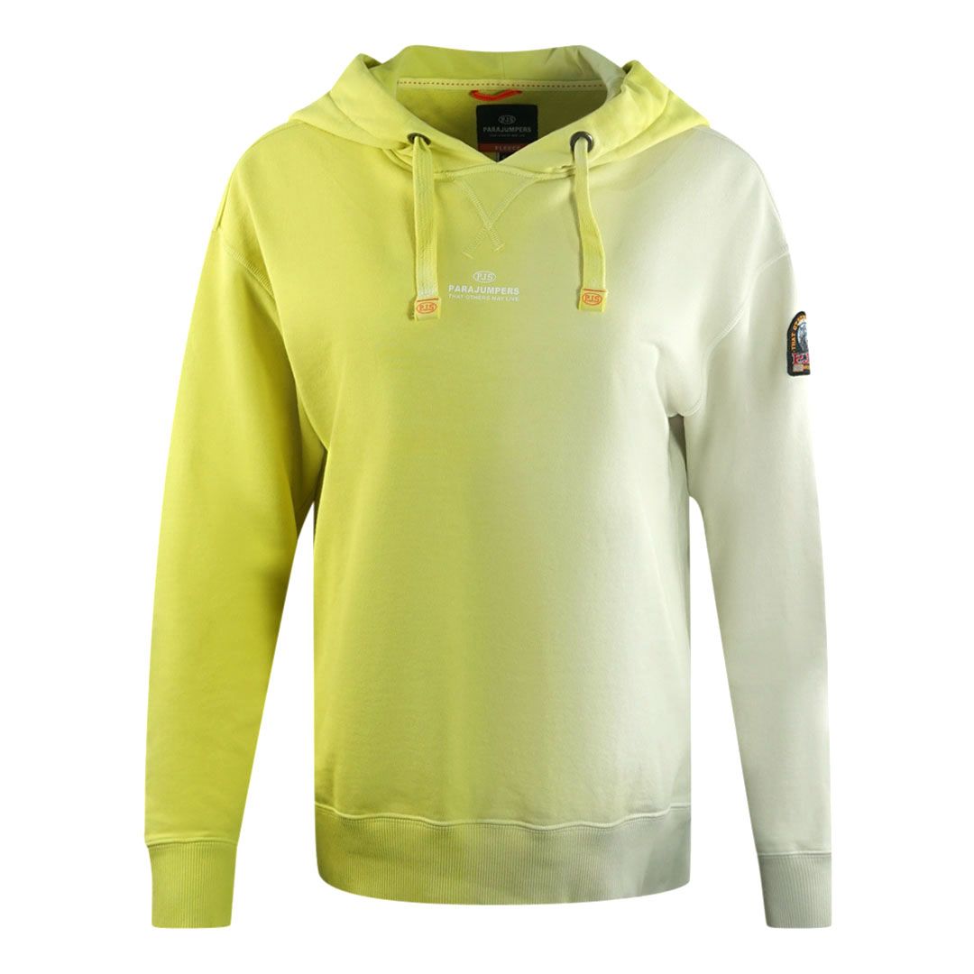 Verlaufender gelber Kapuzenpullover mit Markenlogo