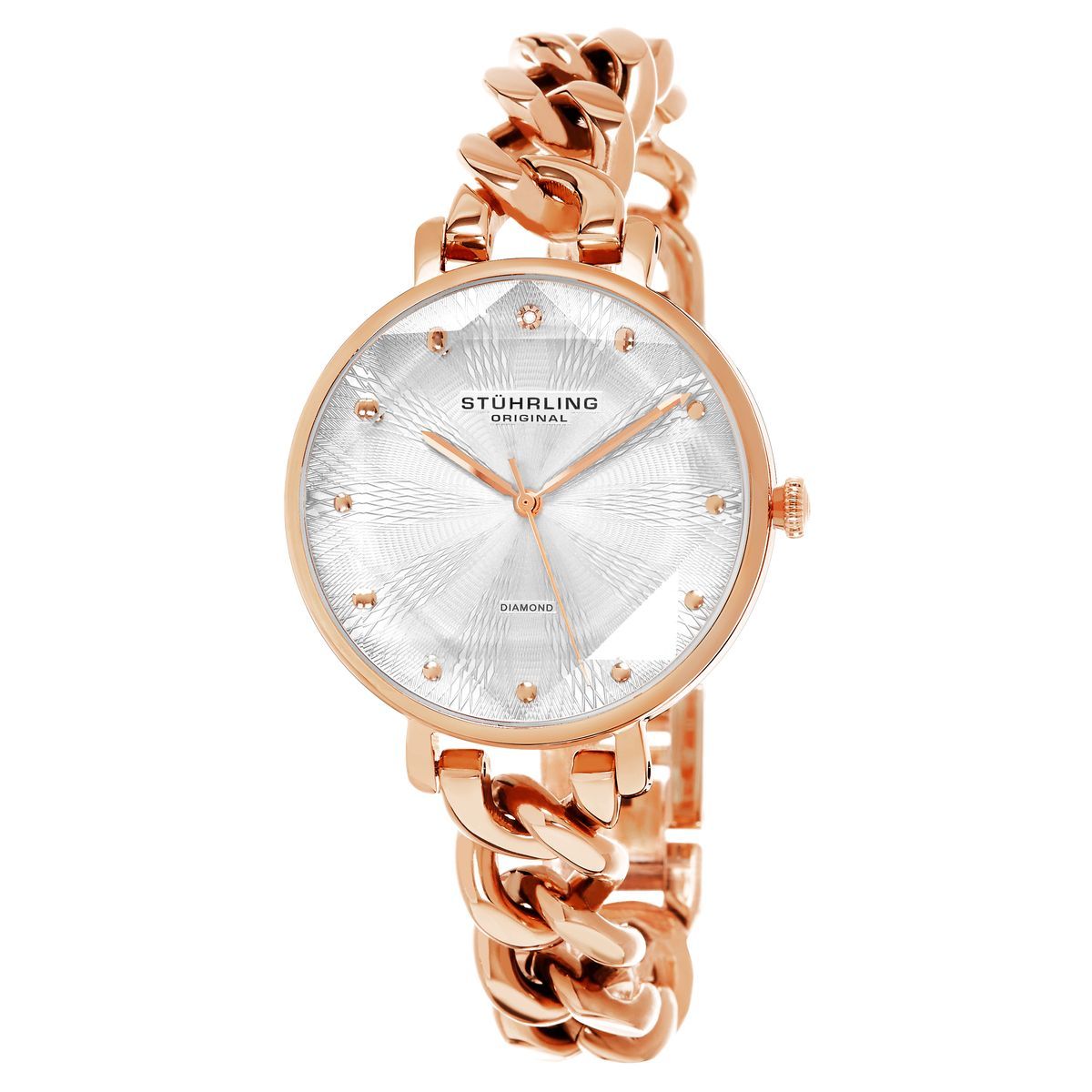 Elegante Roségoldene Gliederarmbanduhr