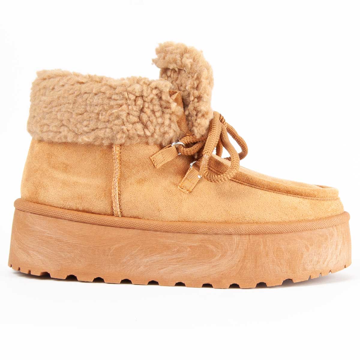 Plateau-Stiefeletten aus Wildlederimitat