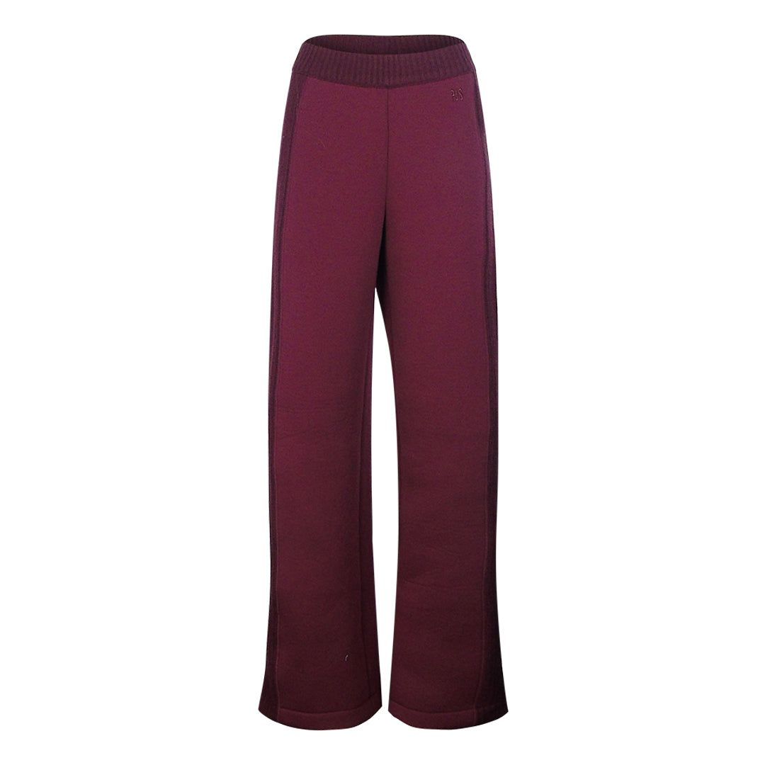 Burgunderrote, weitgeschnittene Loungewear-Hose