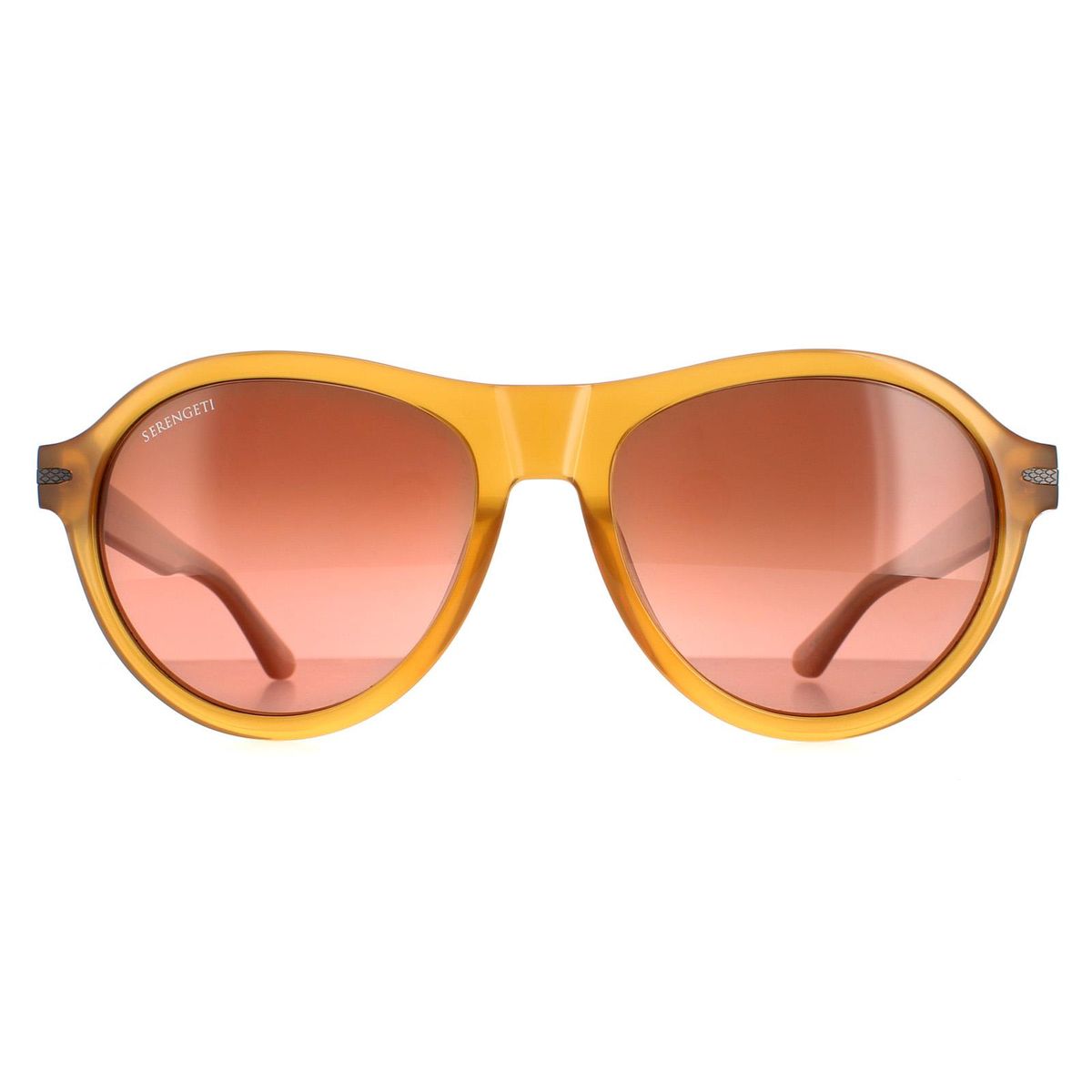 Runde Honig Sonnenbrille mit Farbverlauf