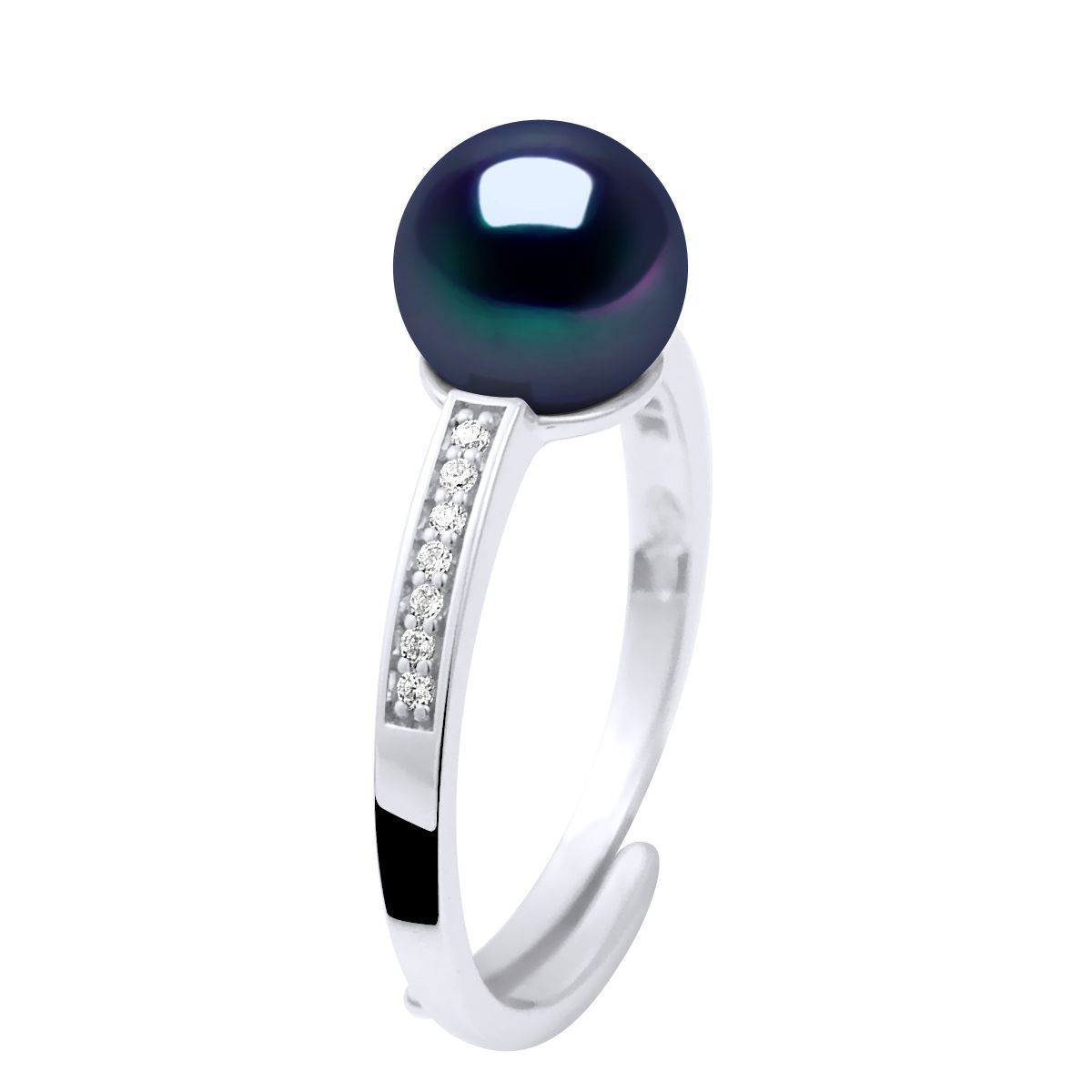 Schwarzer Ring mit Tahiti-Perle