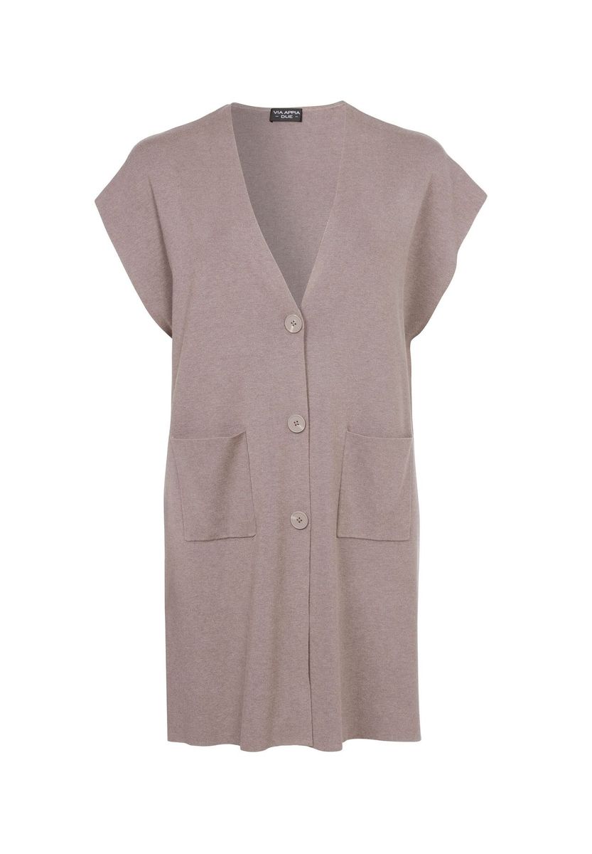 Ärmellose Strick-Cardigan-Weste mit Taschen