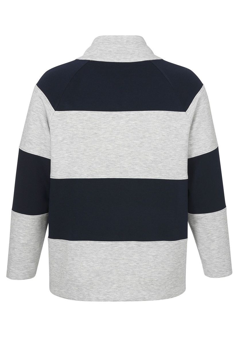 Gestreifte Scuba Strickjacke mit Reißverschluss