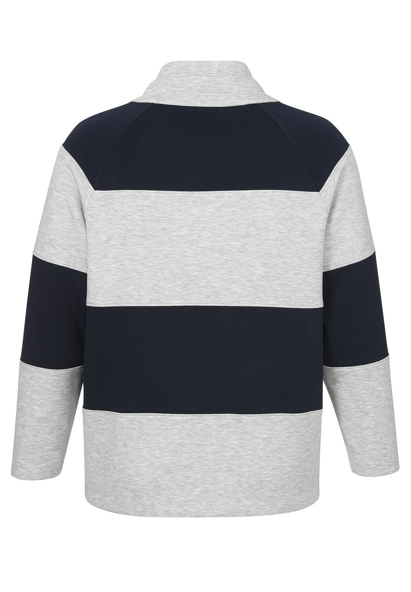 Gestreifte Scuba Strickjacke mit Reißverschluss