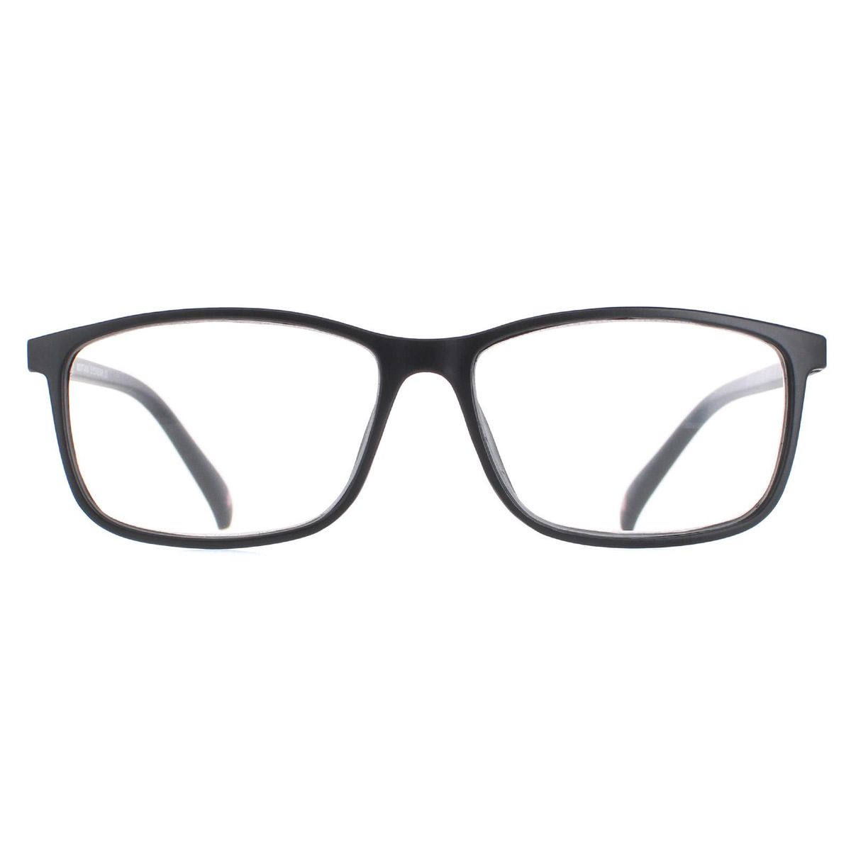 Matt schwarze rechteckige Lesebrille