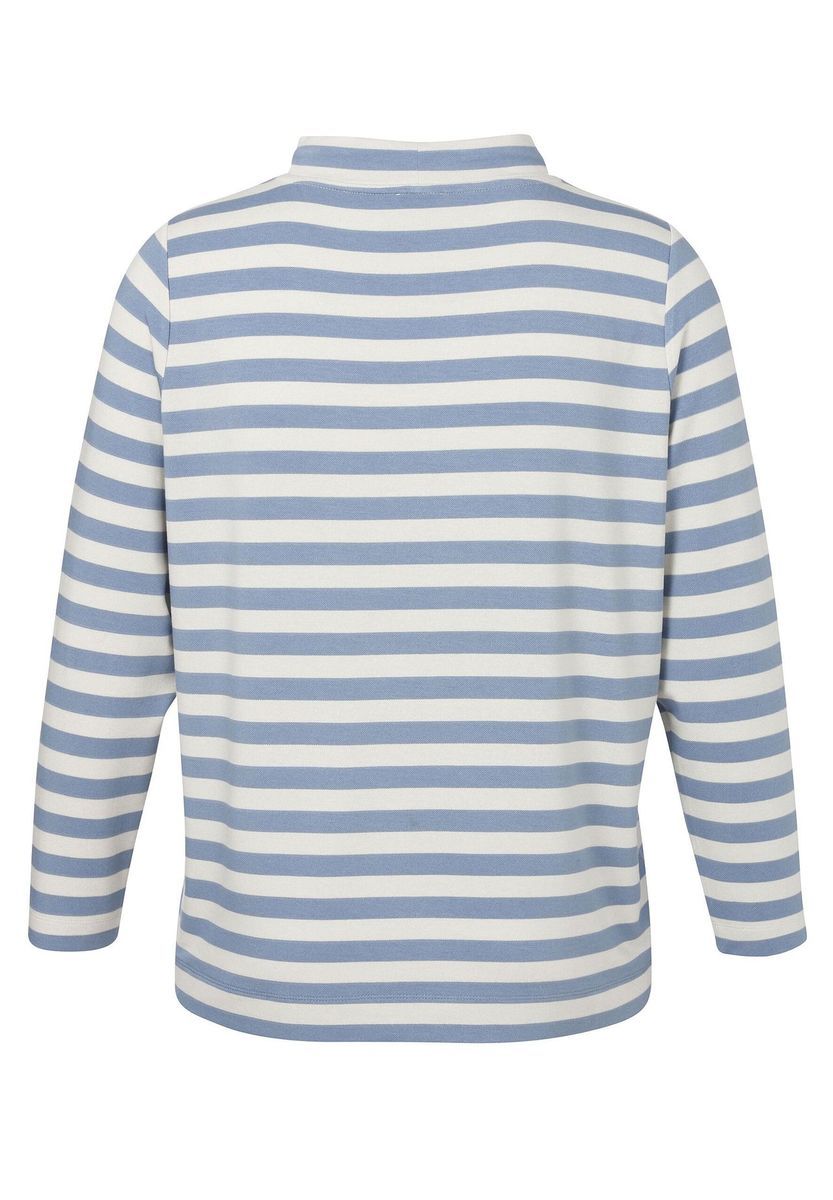 Gestreiftes Sweatshirt mit Grafikprint und Kragen