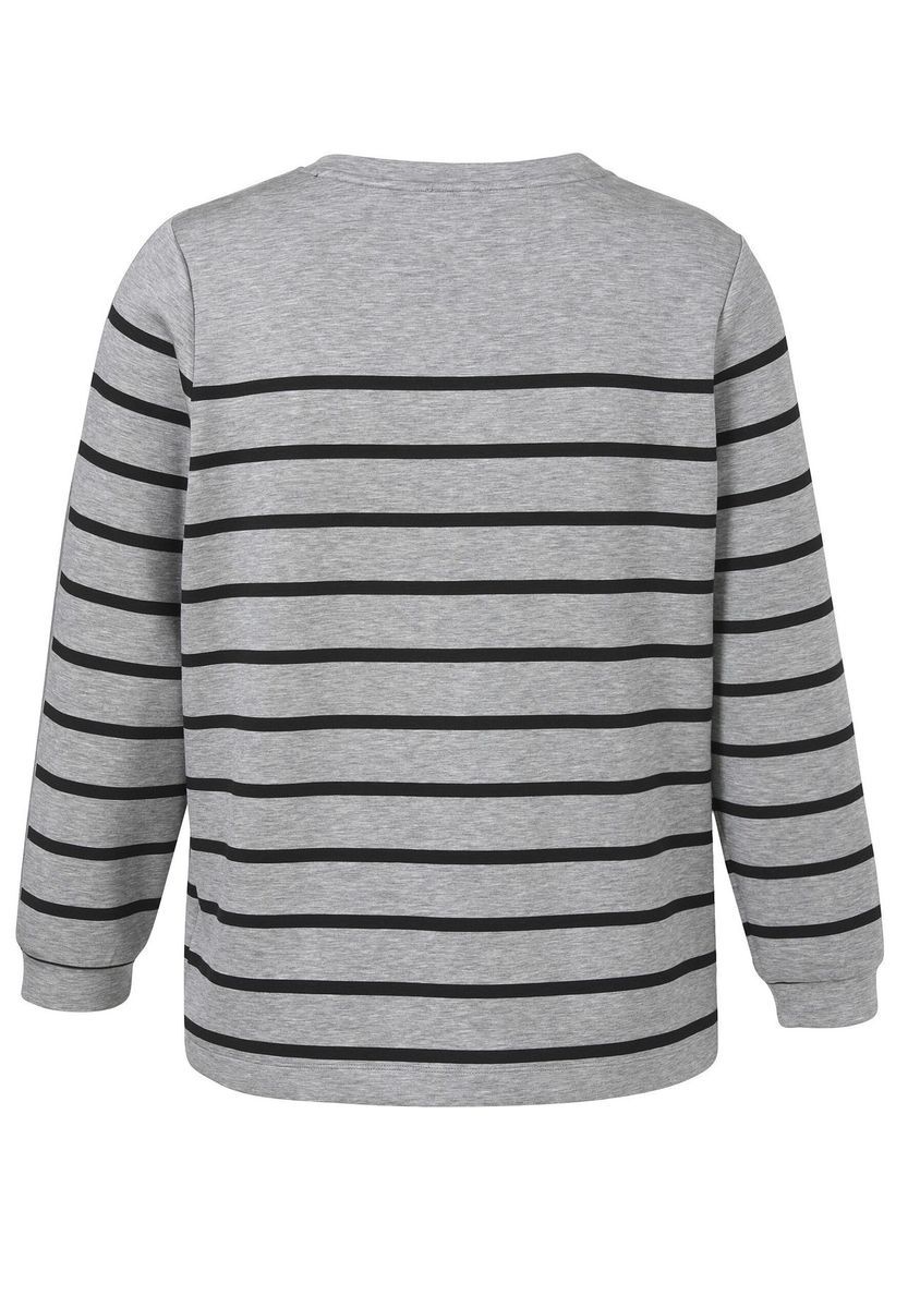 Gestreiftes Sweatshirt mit verzierten Motiven