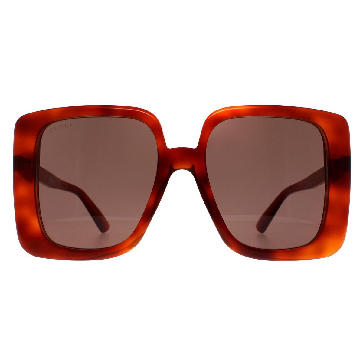 Quadratische Oversize-Sonnenbrille in Havana Braun
