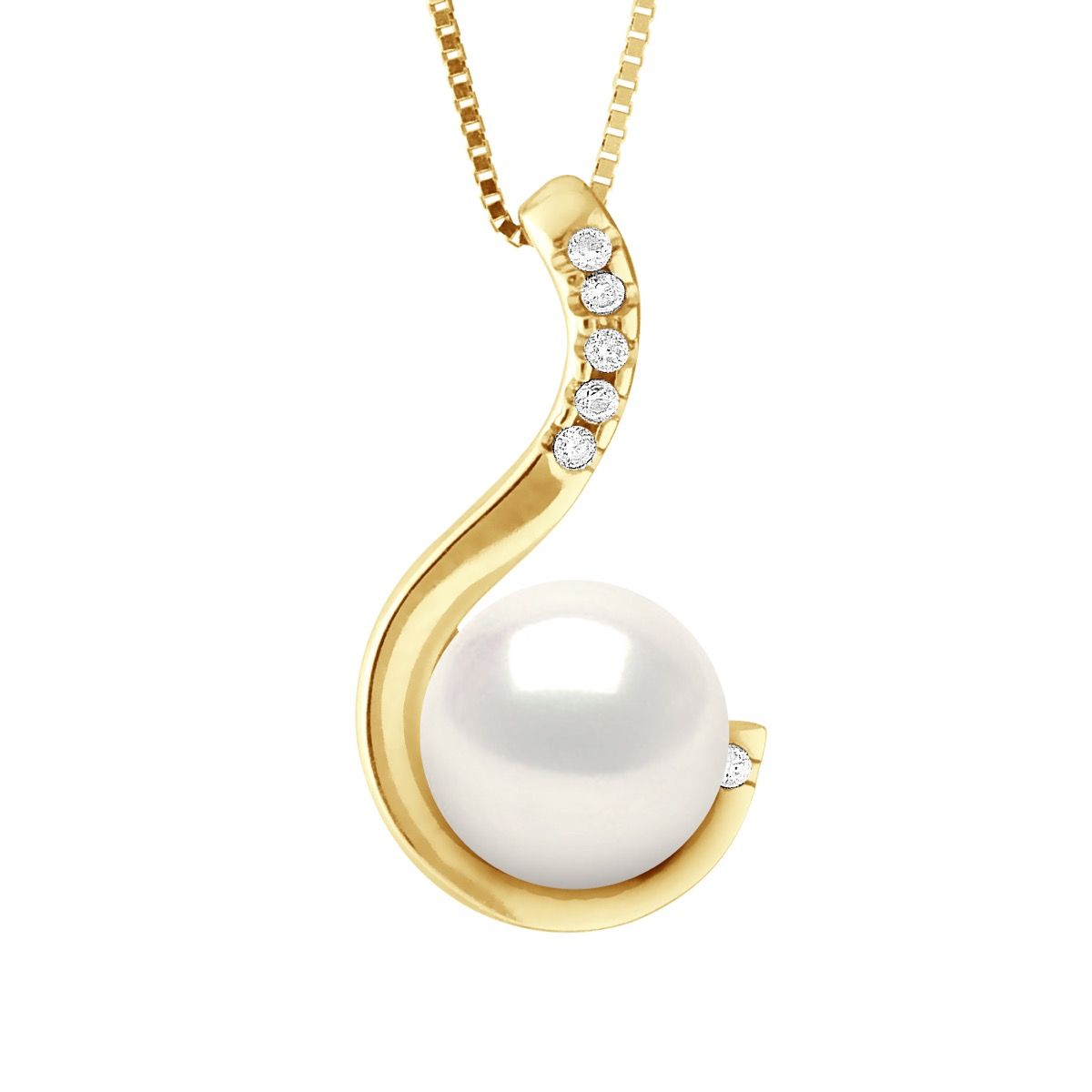 Perlenanhänger Halskette mit Diamanten