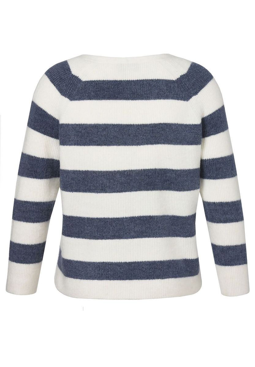 Gestreifte Feinstrick-Jackenjacke