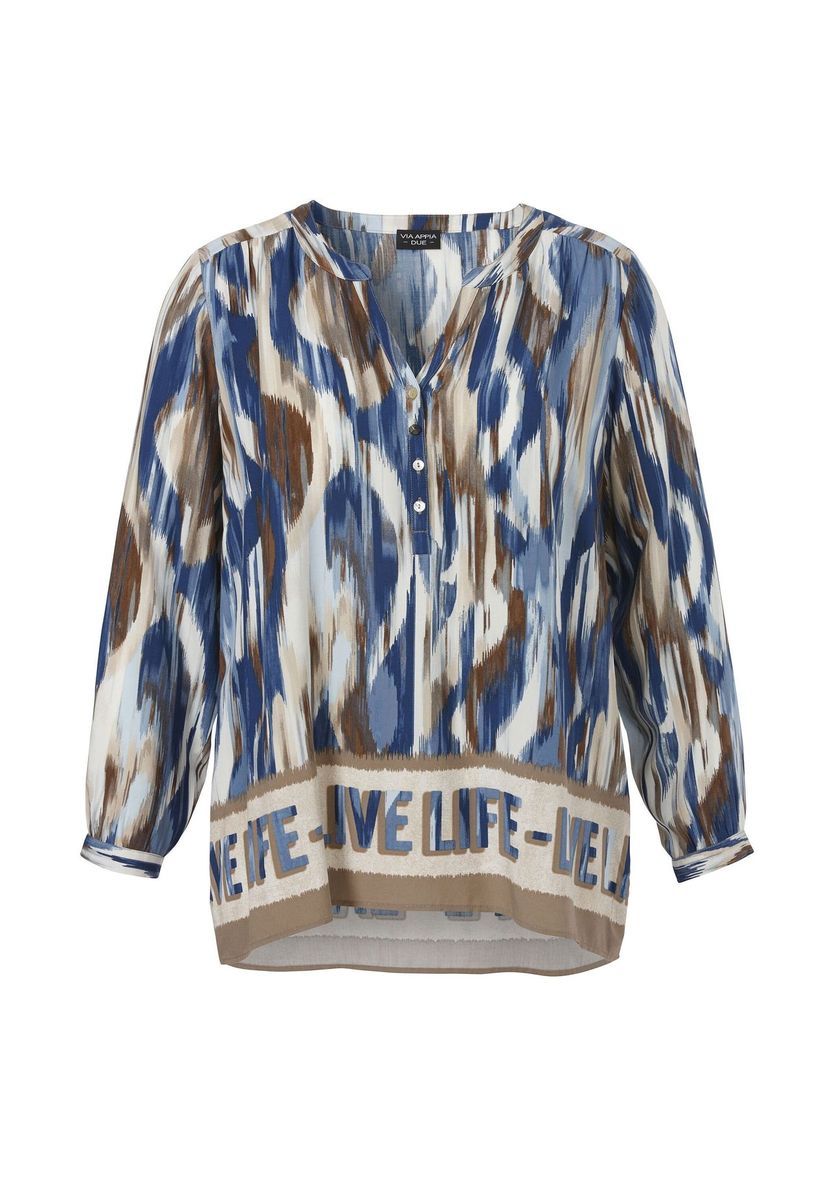 Abstrakte V-Ausschnitt Bluse